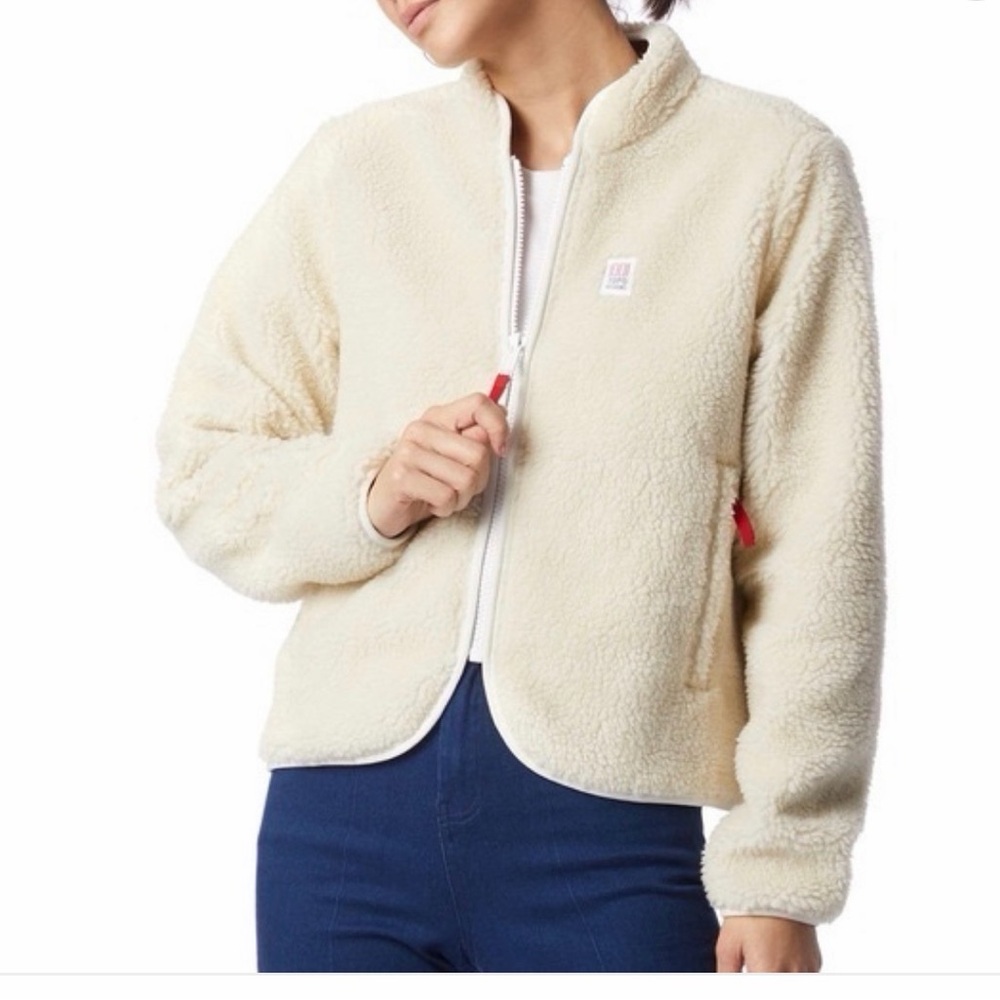 Topo Designs Women’s Reversible Cream/Camel Sherpa Jacket